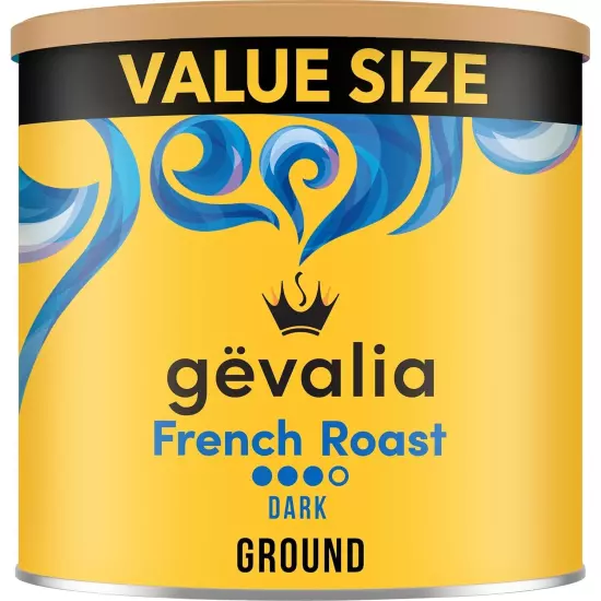 Gevalia French Roast Dark Roast Ground Coffee, 27.6 oz Canister