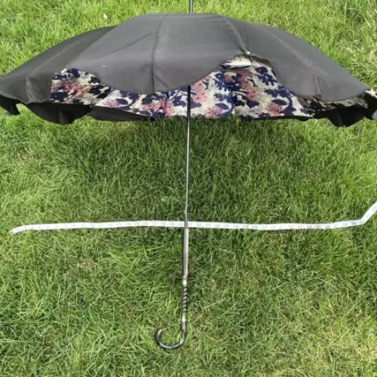 VTG Ladies Double Canopy Decretive Handled Parasol Umbrella