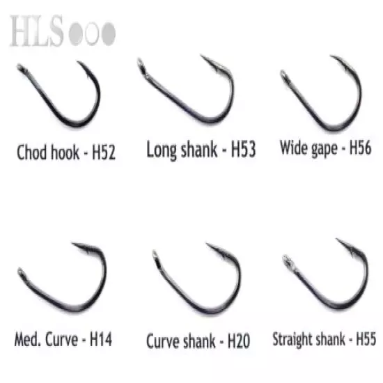 MARUTA KINRYU japanese fishing hooks. Carp chod widegape long curve shank - HLS