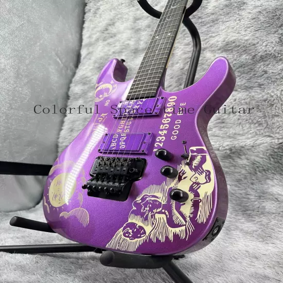 ST Purple Ouija Custom Solid Body Electric Guitar Basswood Body Black Part