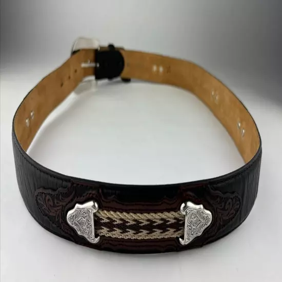 Justin Men's Leather Belt THE WESTERNER Size 40 EUC C11413