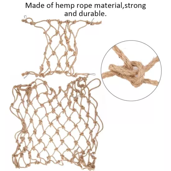 Hemp Rope Bird Climbing Net Hanging Rope Net Swing Play Rope Ladder Chew