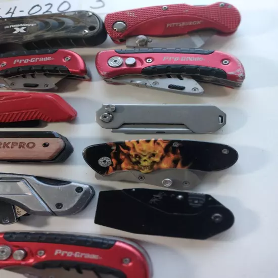 FOLDING LOCK-BLADE UTILITY KNIVES $2 EACH OR ALL 17 KNIVES FOR $20 WINS