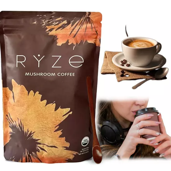 2024 RYZE Mushroom Coffee Organic Coffee 30 Servings in one Pack - No odor