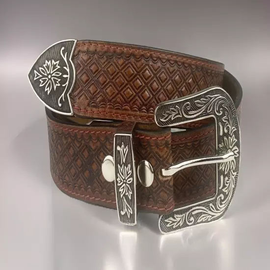 Western Genuine Leather Belt Full Grain Handmade Men's Heavy Duty With Buckle