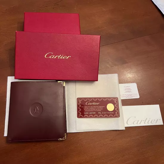 Cartier Paris Wallet Organizer Bifold Passport Credit Card