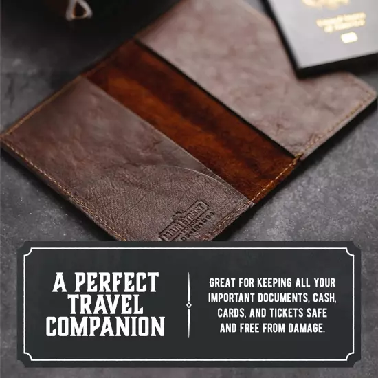 Leather Passport Holder for Men | | 3.5" x 5.5" Field Notes Cover | Tobacco ...