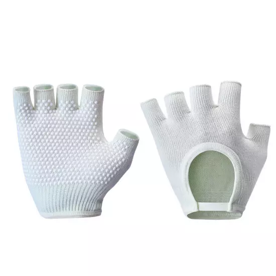 Pilates Yoga Non-Slip Grip Workout Gloves Weight Lifting Gym Half-Finger Mittens