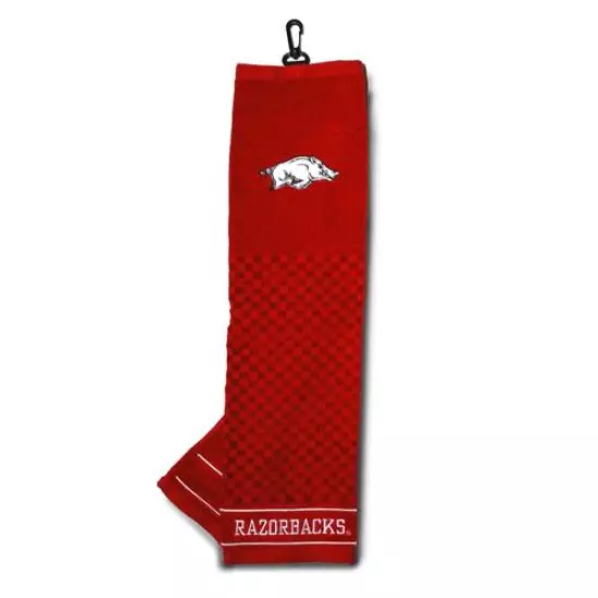 NCAA Embroidered Tri-fold Golf Towel - Arkansas Razorbacks