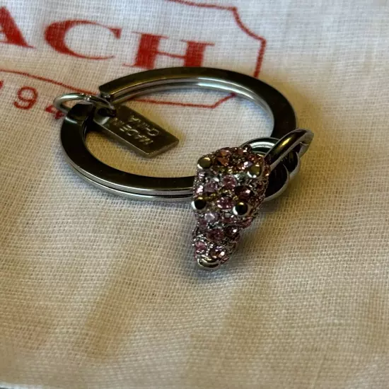 Coach Pink Pig Pave Swarovski Crystal Key Chain