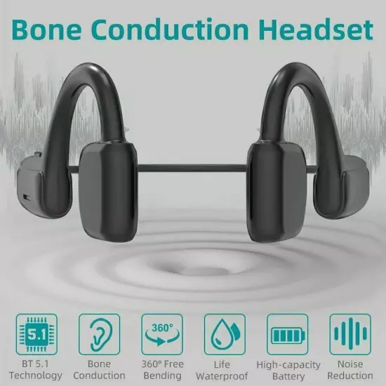 Wireless Bone Conduction Headphones Hearing Aids Headset Bluetooth 5.1 Earbuds