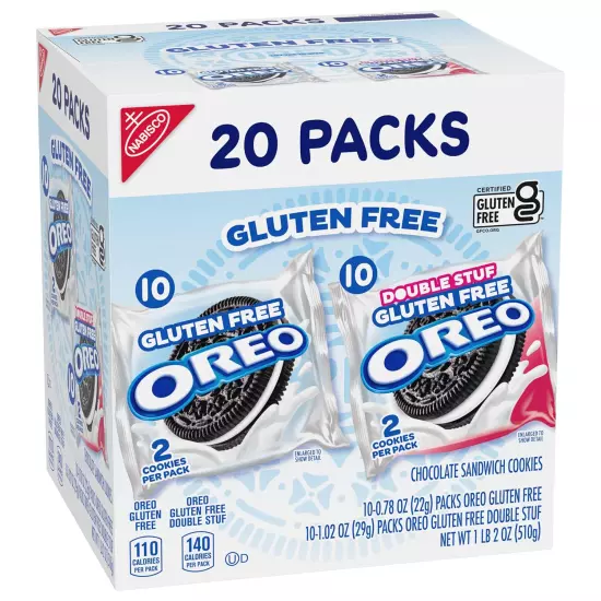 20 Pack OREO Gluten Free Original & Double Stuff Chocolate Sandwich Cookies Vari