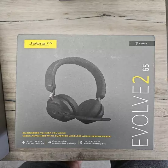 Jabra Evolve2 65 UC Wireless Headset Link380c Bluetooth USB-C