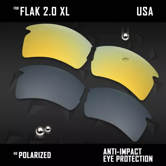 Anti Scratch Polarized Replacement Lenses for-Oakley Flak 2.0 XL OO9188 Options