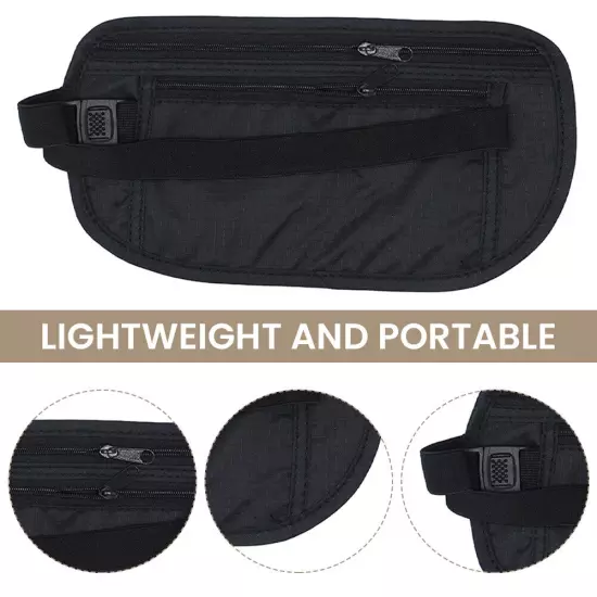 Polyester Sports Elastic Strap Waist Bag Anti Theft Concealed Fitness Money Belt