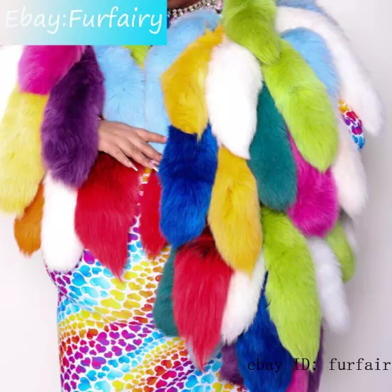 2/5/10 wholesale Dyed Color Real Blue Fox Tail Fur Keyring Pendant Cosplay Toy