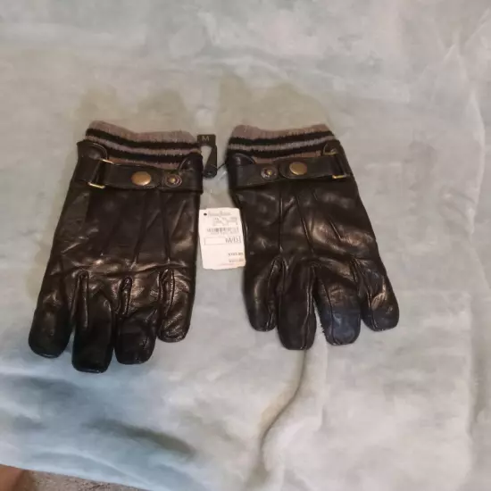 Neiman Marcus Black Leather Gloves NWT Size Medium