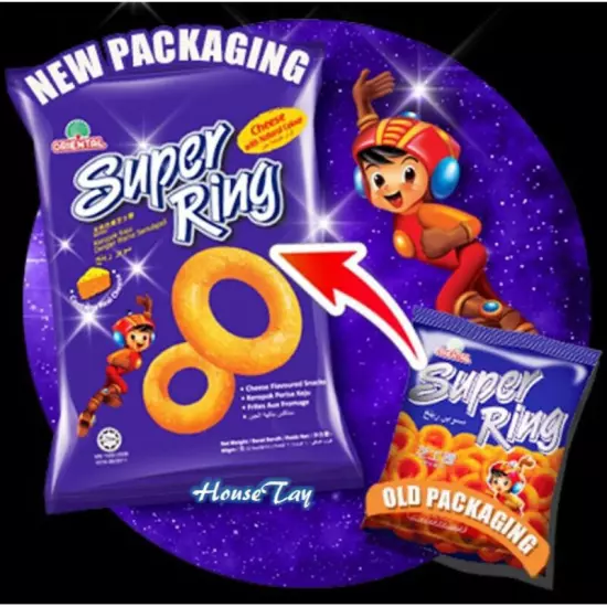 FAMOUS SNACK IN MALAYSIA SUPER RING CHEESE 10 packs X 60g