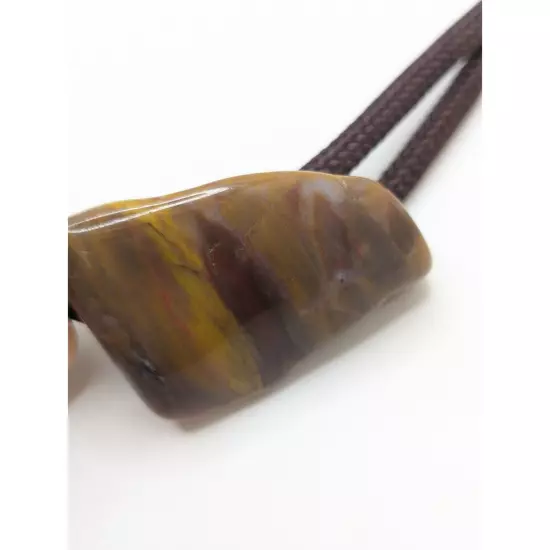 Vintage Agate Slice Stone Bolo Tie Necklace Men Man Groomsman Groom Gift For Him