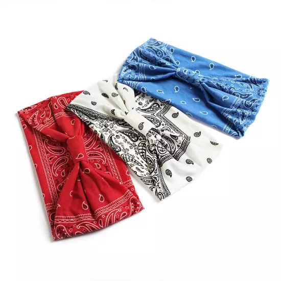 6× BOHO Floral Wide Women Stretch Headbands Turban Yoga Knotted Hair Bands Wraps