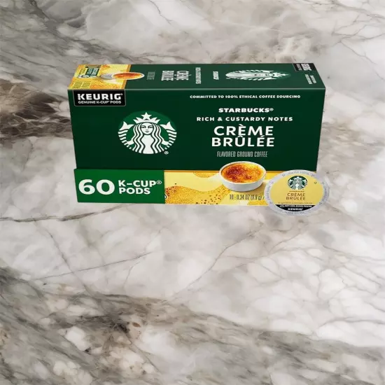 Starbucks Creme Brulee Flavored Coffee K Cups Keurig 60ct 3.4 oz K Cup 12/24