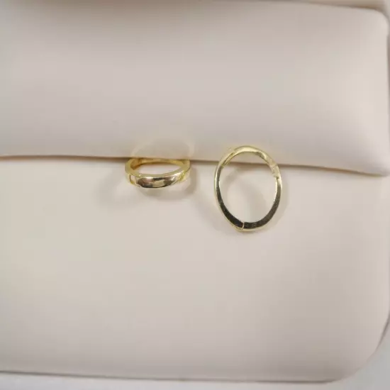 REAL 10K SOLID YELLOW GOLD SIMPLE TINY 9MM HOOP HUGGIE EARRING