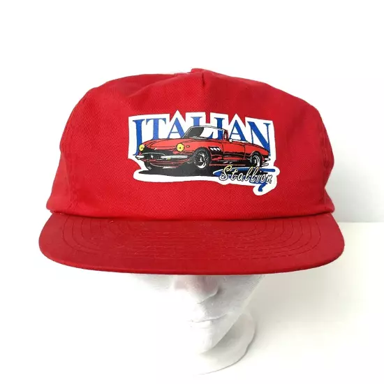 Vintage Mohrs Italian Stallion Sports Car Snapback Hat Cap