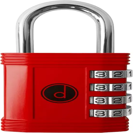 Padlock 4 Digit Combination Lock - for Gym School Locker, Outdoor Gate, Shed, Fe