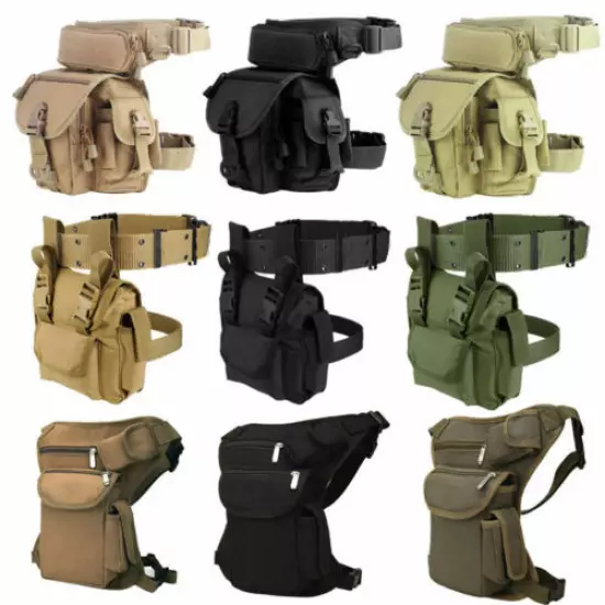 Tactical Molle Drop Leg Bag Waterproof Men Military Waist Pack Belt Fanny Pack