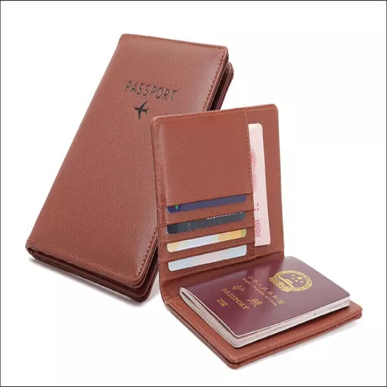 RFID Blocking Slim Leather Travel Passport Wallet ID Card Case Cover Holder US