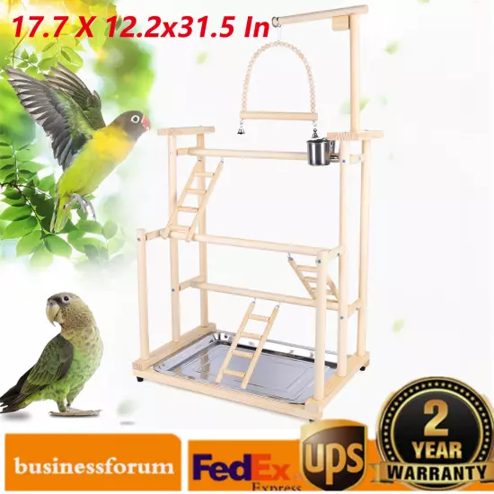 3 Layers Bird Playground Parrot Play Stand Bird Gym for Parakeets Cockatiels TOP