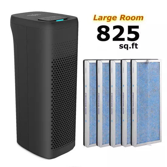 Air Purifier For Home Large Room HEPA Washable Filter Air Cleaner Smoke Odor Pet