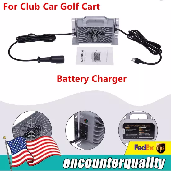 For Club Car Golf Cart Battery Charger 48Volt 15 Amp Round & Indicator Light US