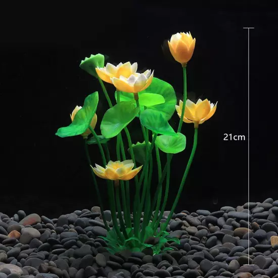 Artificial ,Lotus Decoration Aquarium Water Grass Decor Fish Tank Lan