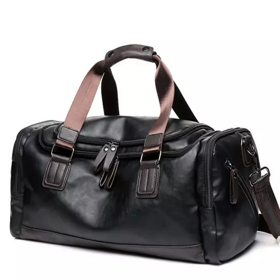 US Men's Leather Duffle Bag Handbag Travel Bag Weekend Overnight Bag BL