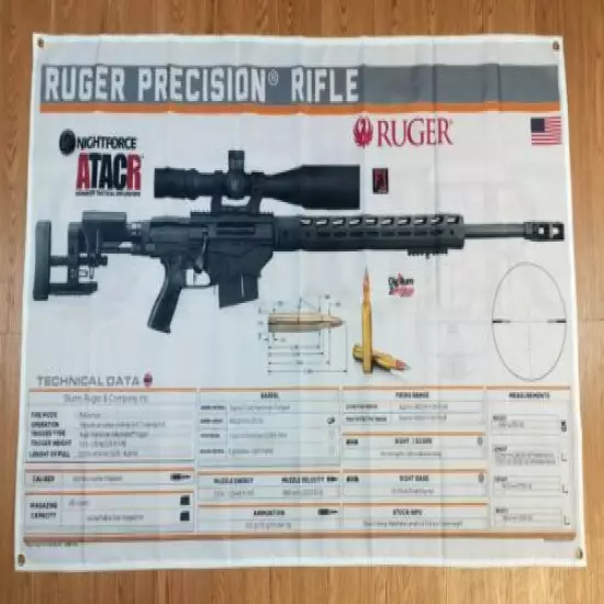 RUGER PRECISION Banner 3x5ft Poster Rifle Optics Sniper Scoope M566 Gun