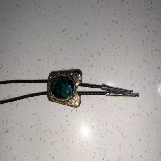 Natural Green/ Turquoise Bolo Tie