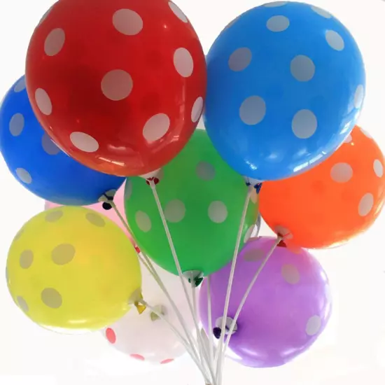 50 Ct 12inches Polka Dot Balloons Rainbow Assorted Latex Party Balloon Decora...