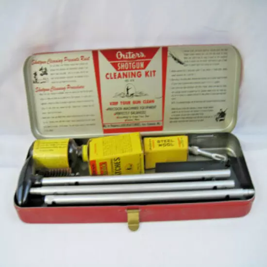 Eight (8) Piece Outers 478 Shotgun Rifle Gun Cleaning Kit with Red Tin Box