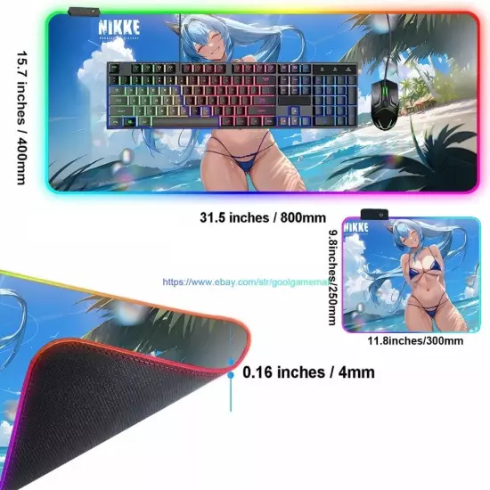 NIKKE Goddess of Victory-Helm RGB Oversized Anime Waifu Mousepad Mouse Desk Mat