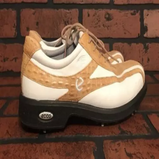 Ecco Hydromax Women's White/Tan Golf Shoes Size 39 US 8-8.5