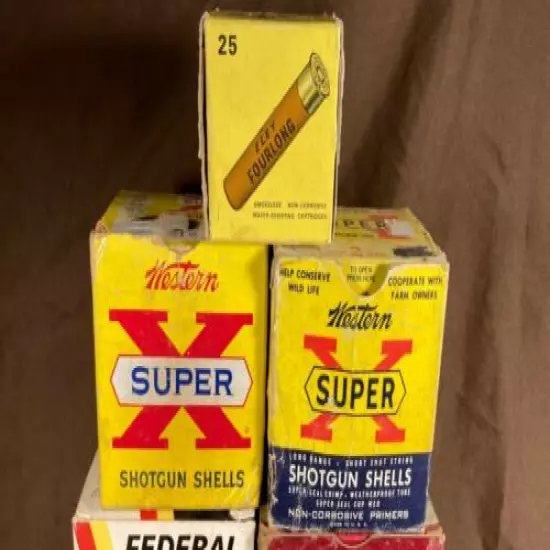 Vintage Winchester Eley Federal Shotgun Shell Empty Box Lot Hunting Decor