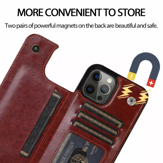 Wallet Card Case Cover Leather Magnetic For iPhone 15 16 PRO MAX 14 13 12 11 XS 