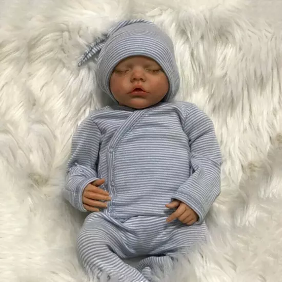 18Inch Twins Silicone Reborn Baby Doll Lifelike Full Body Doll Newborn Girl Gift