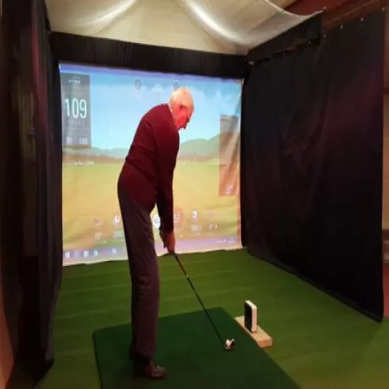 Black Golf Simulator Side Curtain, PVC-Backed Polyester (Custom Sizes Available)