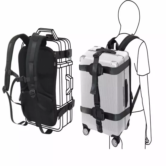 Hardcase / Carry On Trolley Luggage Backpack Conversion System Adjustable Straps