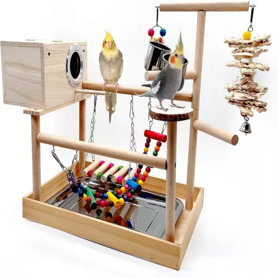 Parrots Playstand Birds Perch Stand Play Gym Cockatiel Playpen with Chewing Toys