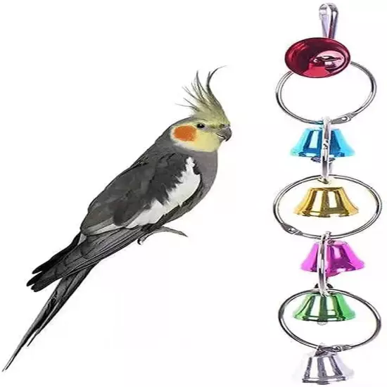 7" Bird Mirror with Rope Perch Bird Toys Swing, Comfy Perch for Greys Amazons Pa