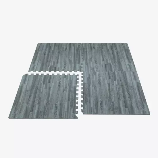 Forest Floor 3/8 Inch Thick Printed Foam Tiles, Premium Wood Grain Interlocking 