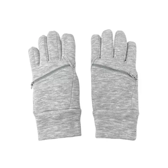 Swiss Tech Women's Fleece Touch Gloves Size S/M Gray Zip Pocket 3M Thinsulate